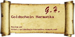 Goldschein Harmatka névjegykártya